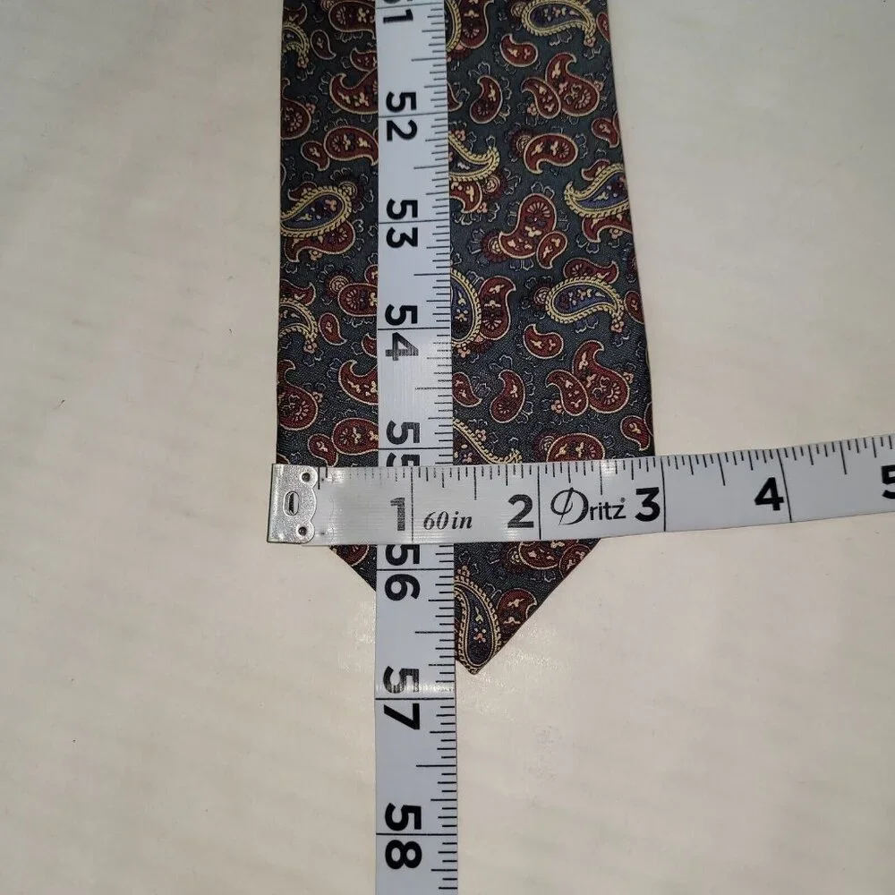 Robert Talbott Silverwoods Tie Mens One Size Paisley Print Silk Handmade Necktie